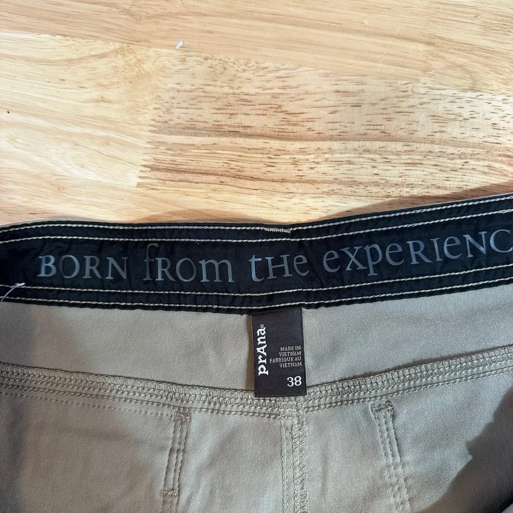 Prana Pants Men 38x29 tan Nylon Stretch Hike Camp Fish Gorpcore